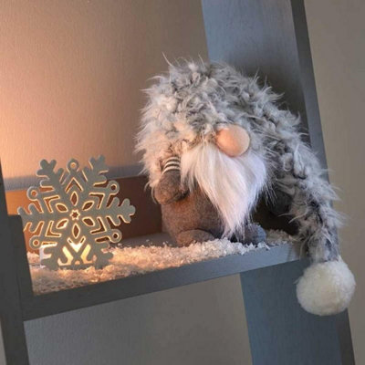 Grey Christmas Santa Gonk - Festive Free-Standing Christmas Soft Touch Santa Plush