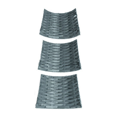 Grey Christmas Tree Skirt, Rattan/Wicker Effect Xmas Tree Base Cover - Small Grey