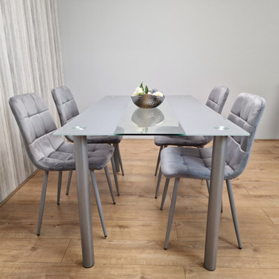 Acrylic dining chairs on sale set of 4