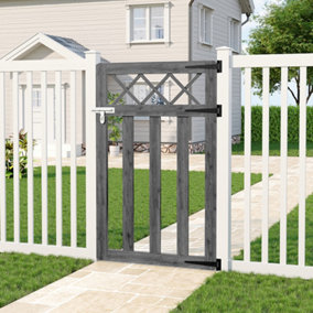 Grey Coated Lattice Top Wooden Garden Entryway for Yards & Patios 76cm W x 120cm H
