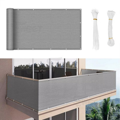 Grey color 5M Privacy Garden Fence Panel Balcony UV Protection Shade ...