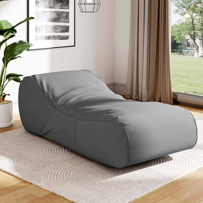 Grey Comfy Floor Chair Bed Lounger  W 1800 x D 800 x H 650 mm