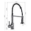 Grey Commercial Swivel Pull out Kitchen Tap Mixer Tap Faucet