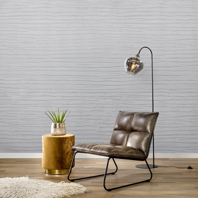 Grey Contemporary 3D Woodgrain Non Woven Wallpaper Roll 950cm (L)