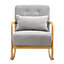 Grey Contemporary Linen Buttoned Rocking Chair 65cm W x 87cm D x 80cm H