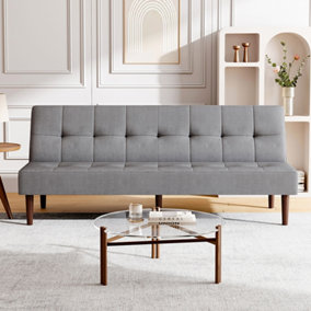 Grey Contemporary Velvet Convertible Sofa Bed