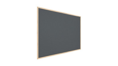 Grey cork notice board wooden natural frame 120x90 cm