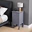 Grey Country Style Wooden Night Stand Table with Drawer and Door W 330 x D 300 x H 625 mm