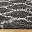 Grey Cream Trellis Scandi Shaggy Living Area Runner Rug 60x230cm