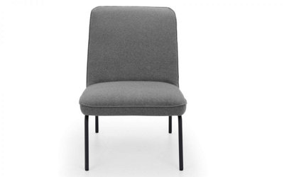 Grey Cushion Chair with Black Metal Frame