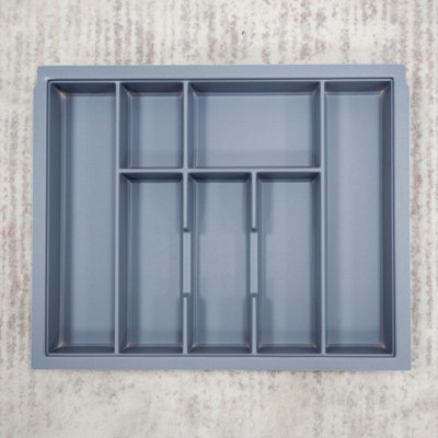 Grey Cutlery Tray for 600mm Blum Metabox Kitchen Drawer 429mm Length x