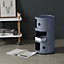 Grey Cylindrical Multi Tiered Plastic Bedside Storage Drawers Unit Drawer Bedside Chest 58cm H