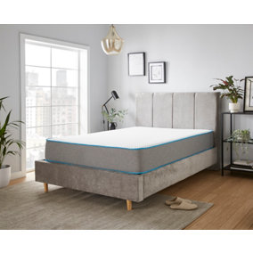 Grey Deep Quilted Bubble Memory Foam Spring Mattress Double