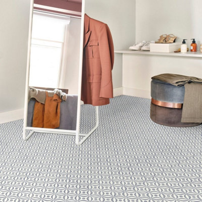 Grey Designer Effect Anti-Slip Vinyl Flooring For Kitchen, Bathroom ...