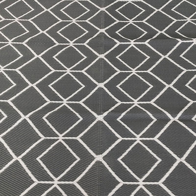 Grey Diamond Lightweight Weatherproof Outdoor Rug 160x230cm - 4