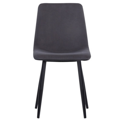 Grey Dining Chair Set of 4 Frosted Velvet Accent Chair without Armrest for Kitchen Living Room Bedroom