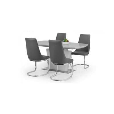 Grey Dining Set (1 Table and 4 Chairs)