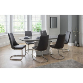 Grey Dining Set (1 Table and 6 Chairs)