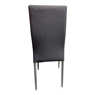 Grey Dinning Chair Fabric Grey Set of 4