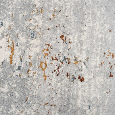Grey Distressed Multicolour Abstract Area Rug 120x170cm