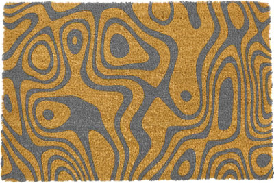Grey Doodle Paint Swirls Doormat
