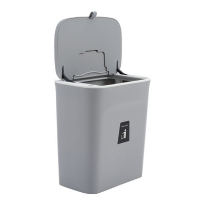 Grey Door Hanging Kitchen Bin Trash Can Rubbish Dustbin Recycling Bin 9 L