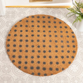 Grey Dots Circle Doormat - Round 70cm