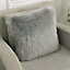 Grey Double Side Super Soft Luxury Faux Fur Decorative Plush Pillow Case 450 x 450 mm