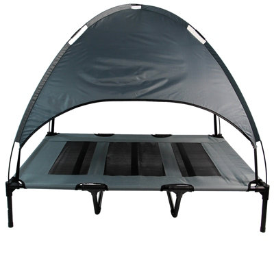 Picture of Grey Elevated Mesh Pet Bed With Canopy XL