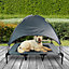 Grey Elevated Mesh Pet Bed With Canopy XL