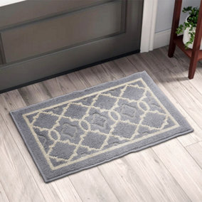 Grey European Anti Slip Entryway Doormat 80cm L x 50cm W