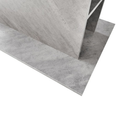 Grey Extendable Dining Table with Storage, Modern Space-Saving ...