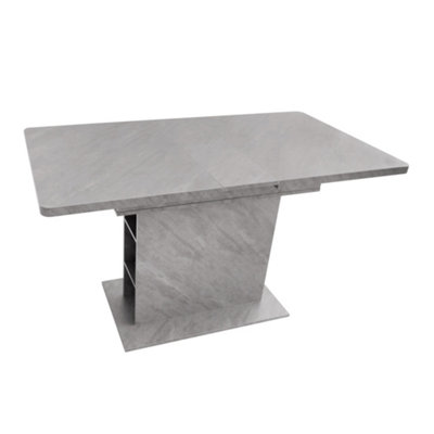 Grey Extendable Dining Table with Storage, Modern Space-Saving ...