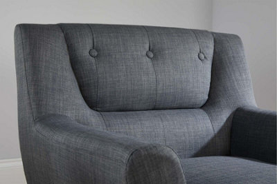 Grey Fabric Armchair Birlea Lambeth Easy Chair Scandinavian Modern Retro