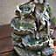 Grey Fairy LED Lighted Resin Garden Water Fountain Water Feature with Solar Panel