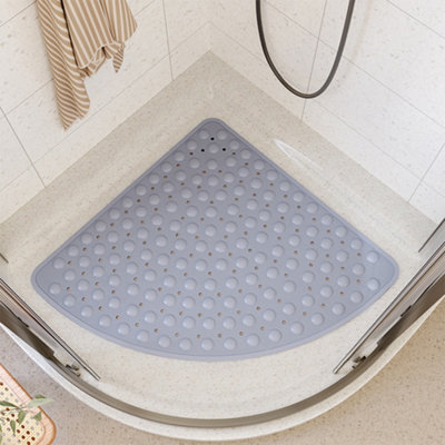 Grey Fan Shaped Non Slip PVC Shower Massage Mat 54cm Price Comparisons | Compare The Build