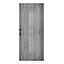 Grey Farmhouse Style Wood Grain Wooden Internal Sliding Door Barn Door with 6ft Steel Hardware Kit, 91 x 213cm