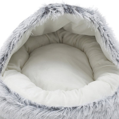 P.L.A.Y. Snuggle Hundebett – XL, Faux Fur & Canvas, Mit Recycelter Füllung, Maschinenwaschbar