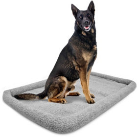 Grey Faux Fur Dog Bed - Extra Large