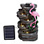 Grey Flamingo Solar Power Resin LED Lights Water Fountain 50 cm