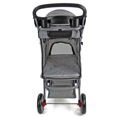 Grey Folding Pushchair Pet Stroller - 1