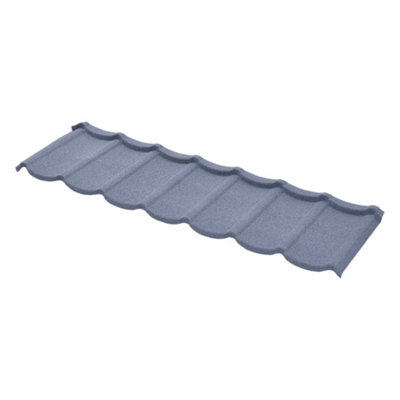 Grey Galvanised Zinc Tiles on Eaves Stone Coated Metal Roofing Shingles 2.3 m² 5 Pcs