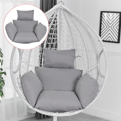 Grey Garden Polyester Egg Hanging Chair Cushion Outdoor Patio Seat Cushion Dining Chair Seat Pads