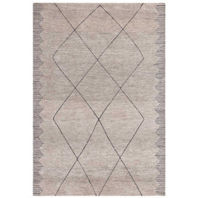 Grey Geometric Modern Easy to Clean Abstract Rug for Living Room Dining Room & Bedroom-120cm X 170cm