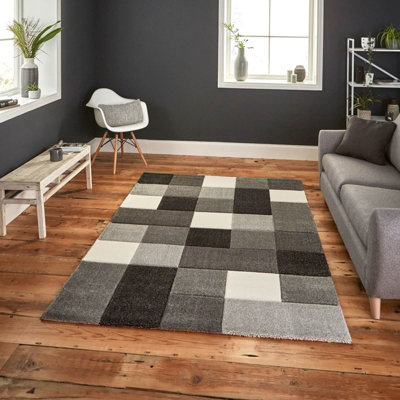 Grey Geometric Modern Handmade Rug for Living Room Bedroom and Dining Room-200cm X 290cm