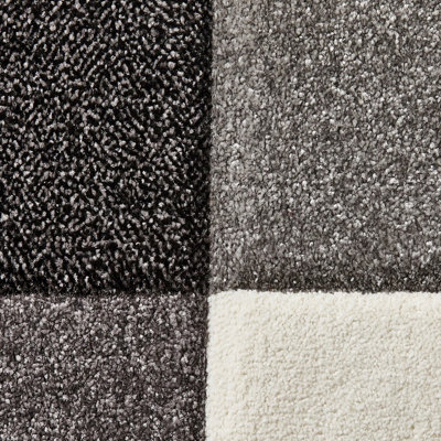 Grey Geometric Modern Handmade Rug for Living Room Bedroom and Dining Room-60 X 230cm (Runner)