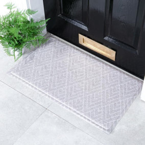 Grey Geometric Pattern Doormat (70 x 40cm)