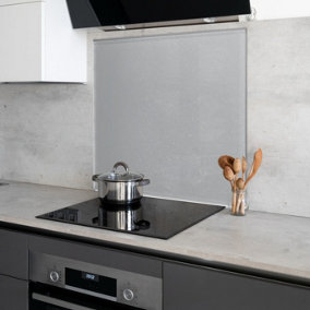 Grey Glitter Toughened Glass Kitchen Splashback - 600mm x 600mm