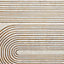 Grey Gold Abstract Striped Modern Easy to clean Rug for Dining Room-120cm X 170cm