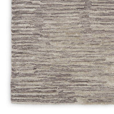 Grey Handmade Luxurious Modern Abstract Striped Rug for Bedroom & Living Room-114cm X 175cm
